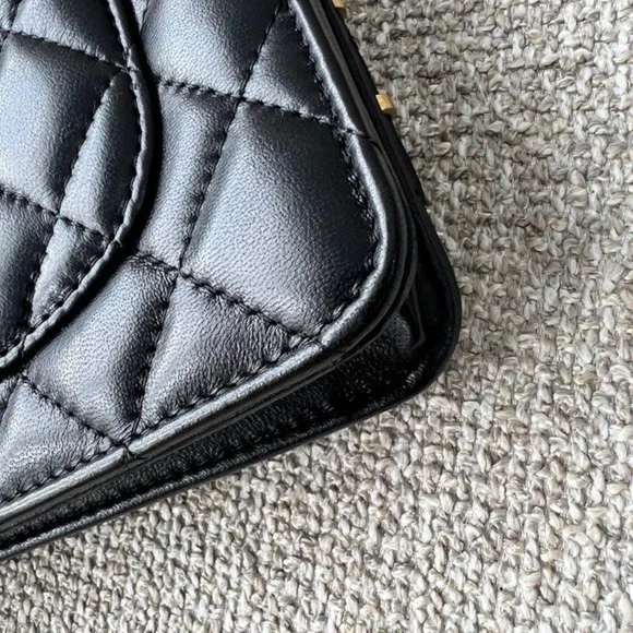 ❌SOLD❌✨ Chanel Limited Edition Wallet on Chain — Black Lambskin (Microchipped) - Picture 13 of 14